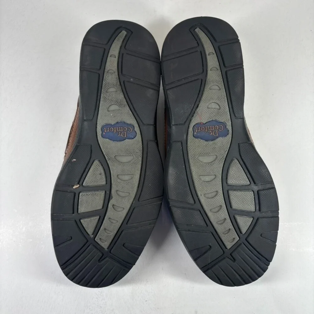 Dr. Comfort Patrick Men's US 11.5W Brown/Black Leather Diabetic Boat Shoes 8560